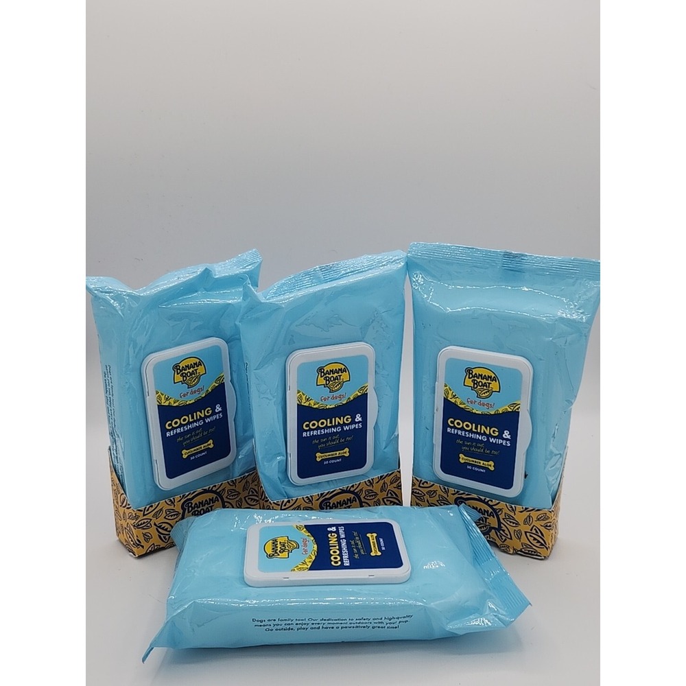 Banana Boat For Dogs Cooling & Refreshing Wipes Cucumber Aloe 50 Count 2024 (4)